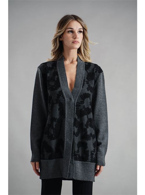 Cardigan in misto lana Simona Corsellini | A25CPCRE0101DARK GRAPHITE